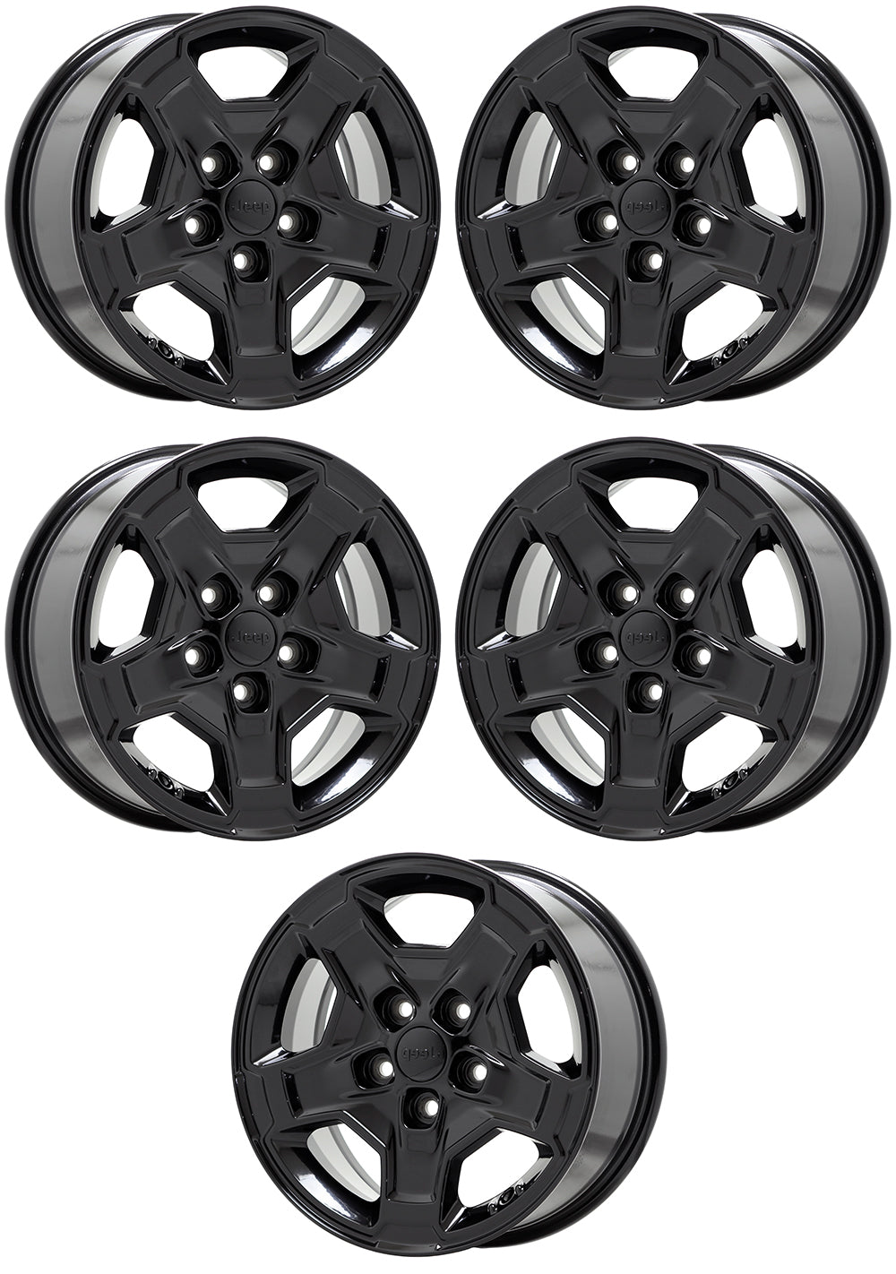 17" Jeep Gladiator Mojave Wrangler Gloss Black wheels rims Factory OEM set5 9259